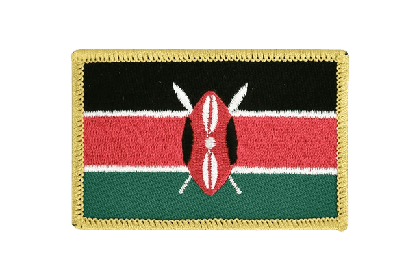 Kenyan flag embroidered patch